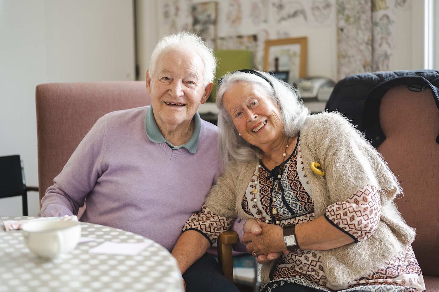 Older couple at a table